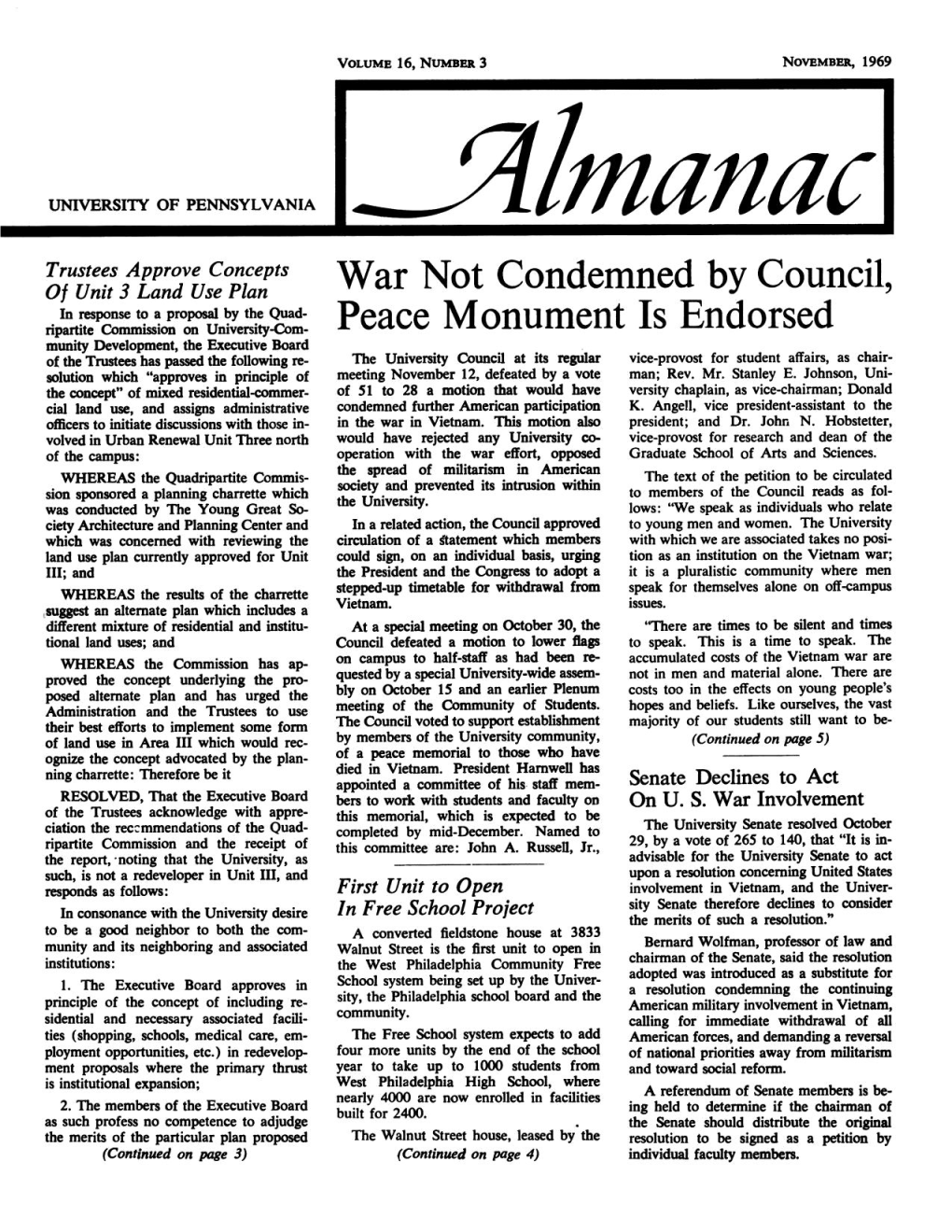 Almanac, 11/1969, Vol. 16, No. 03