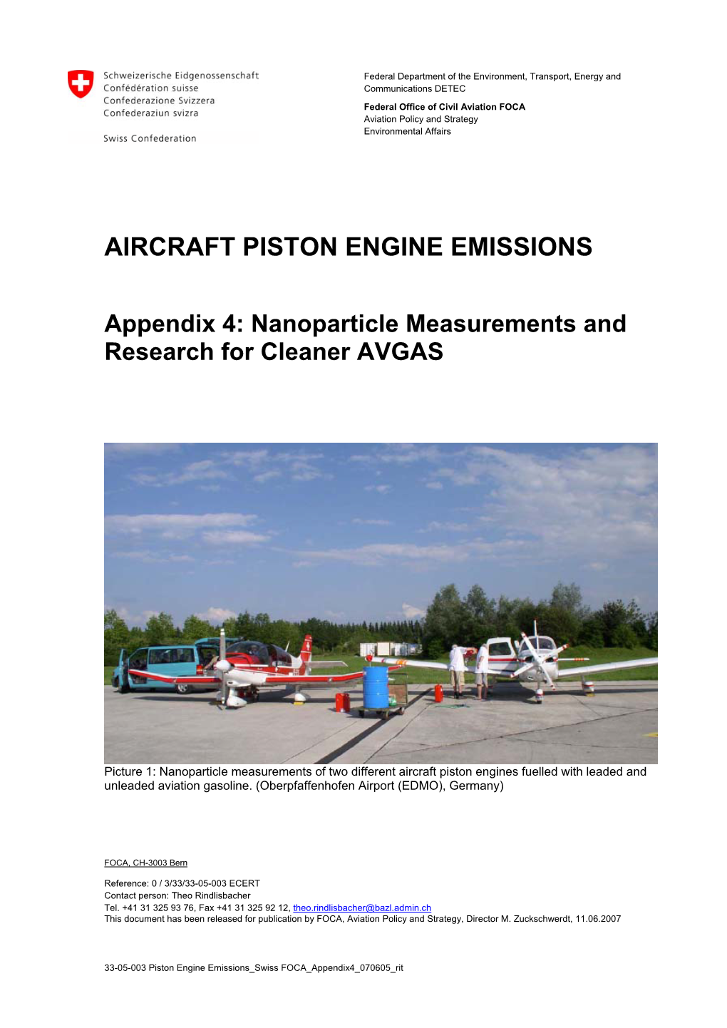 Aircraft Piston Engine Emissions