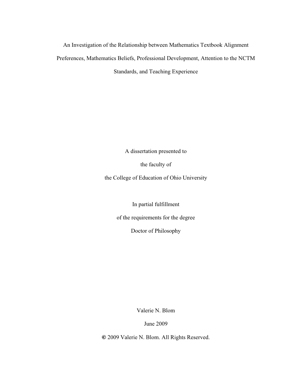 An Investigation of the Relationship Between Mathematics Textbook Alignment