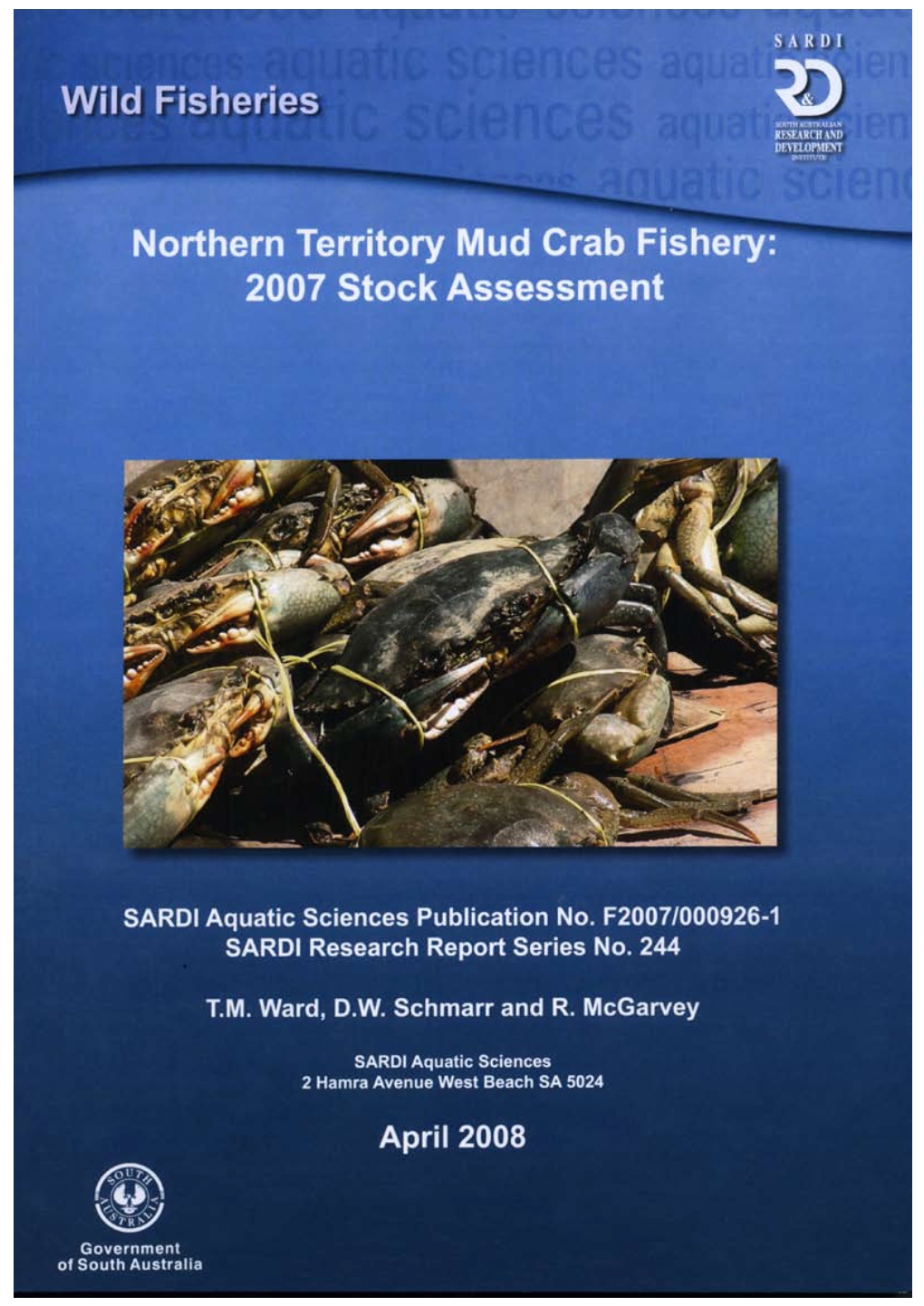 Northern Territory Mud Crab Fishery: 2007 Stock Assessment