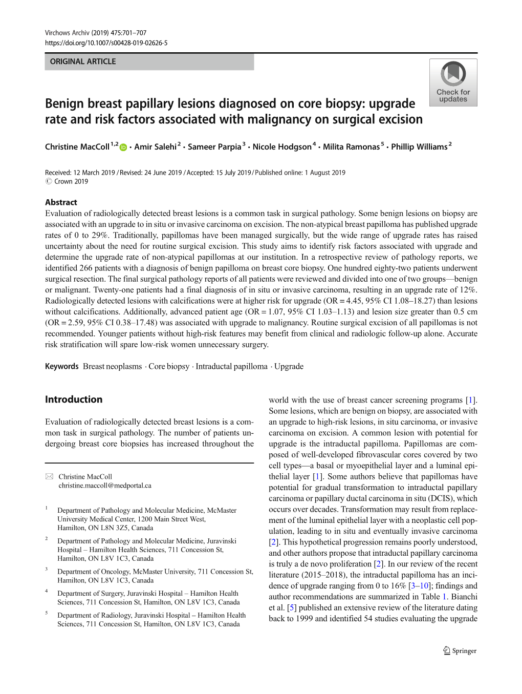 Benign Breast Papillary Lesions Diagnosed on Core Biopsy: Upgrade Rate and Risk Factors Associated with Malignancy on Surgical Excision