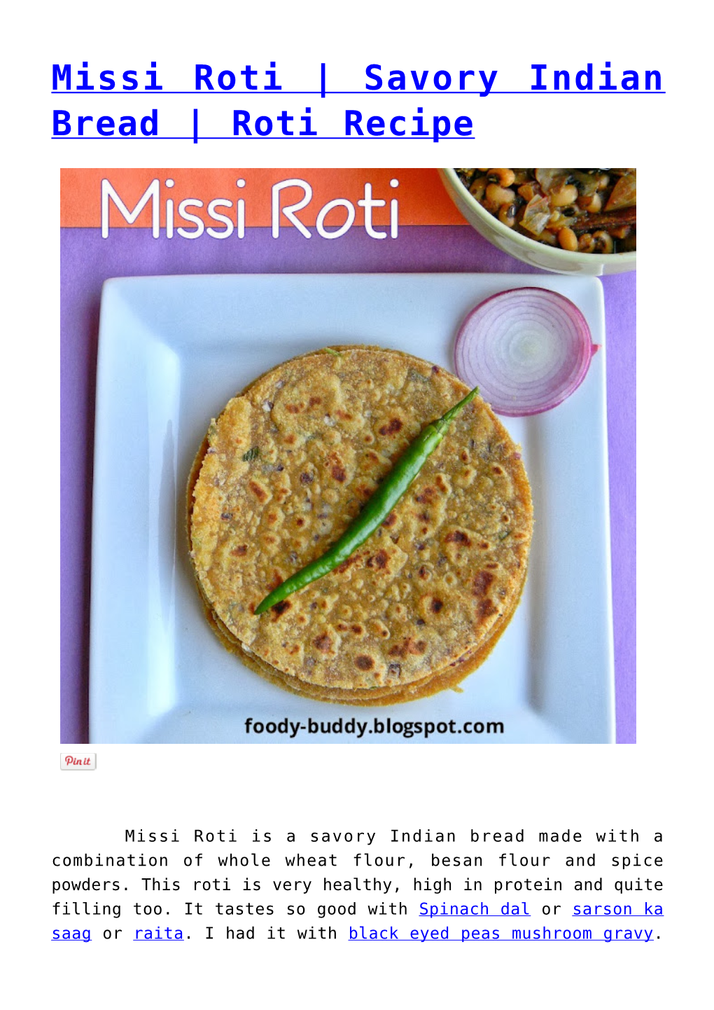 Missi Roti | Savory Indian Bread | Roti Recipe