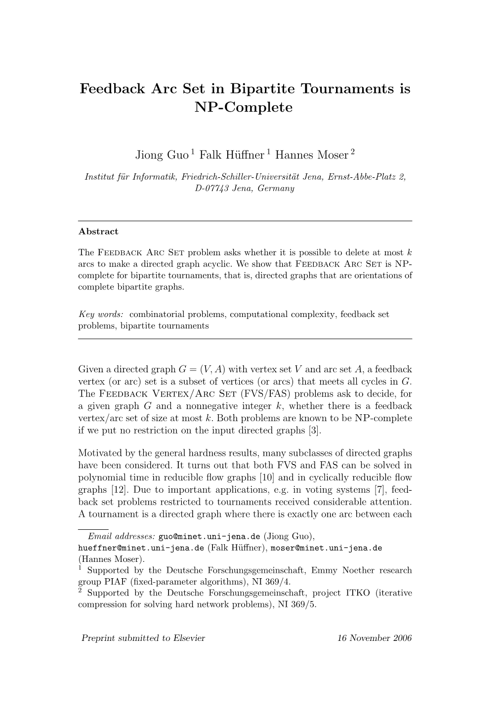 Feedback Arc Set in Bipartite Tournaments Is NP-Complete