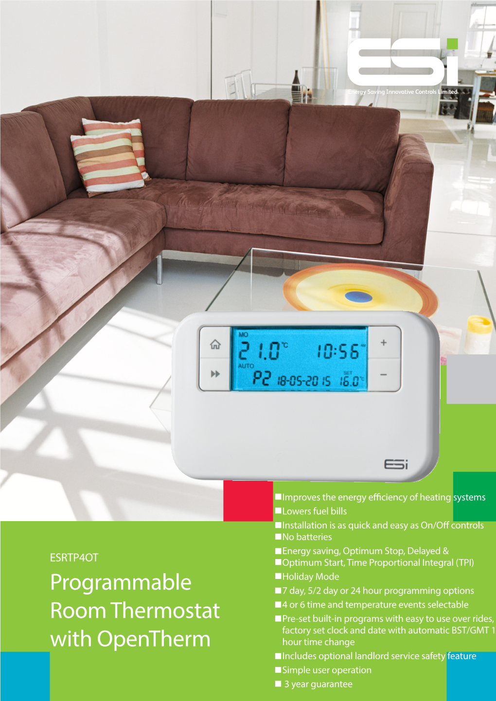 Programmable Room Thermostat with Opentherm