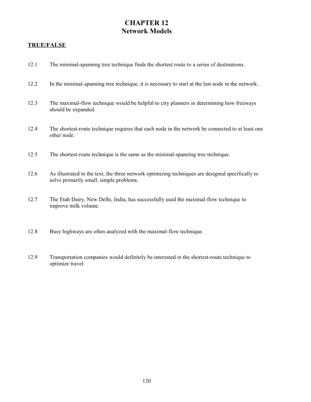 Network Models Lchapter 12