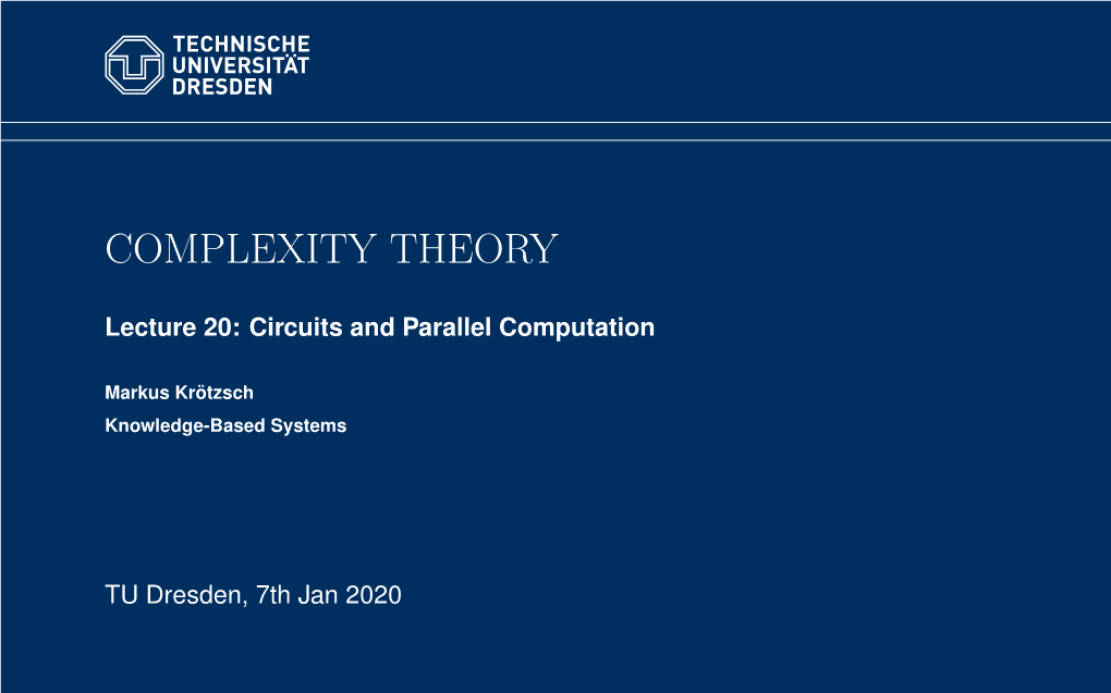 Complexity Theory