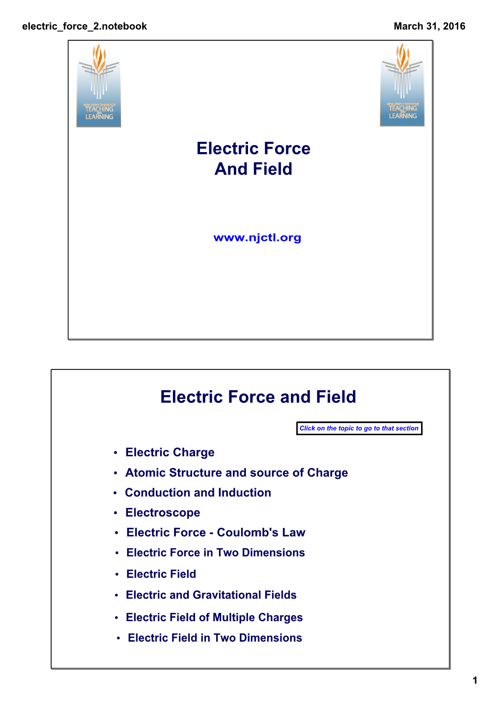 Electric Force and Field