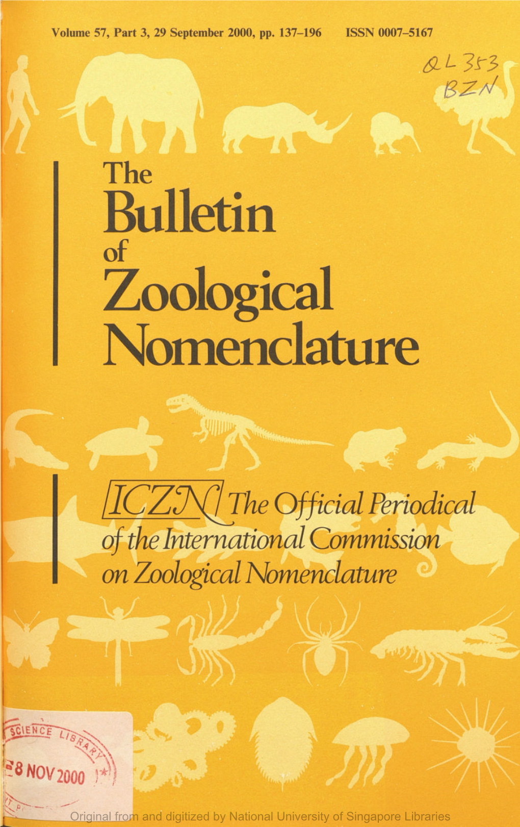 Zoological Nomenclature