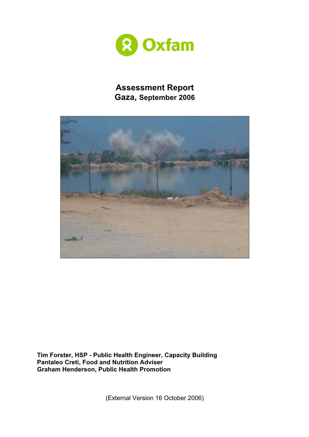 Assessment Report Gaza, September 2006