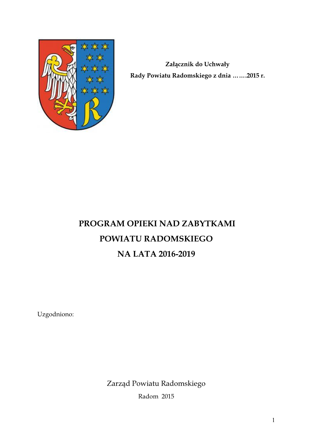 Powiatowy Program Opieki Nad Zabytkami Powiatu Radomskiego Na Lata 2011-2014