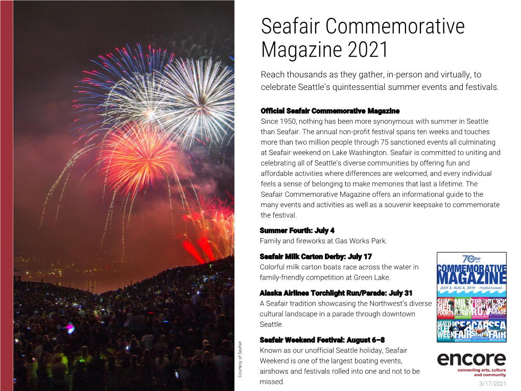 Seafair Commemorative Magazine 2021