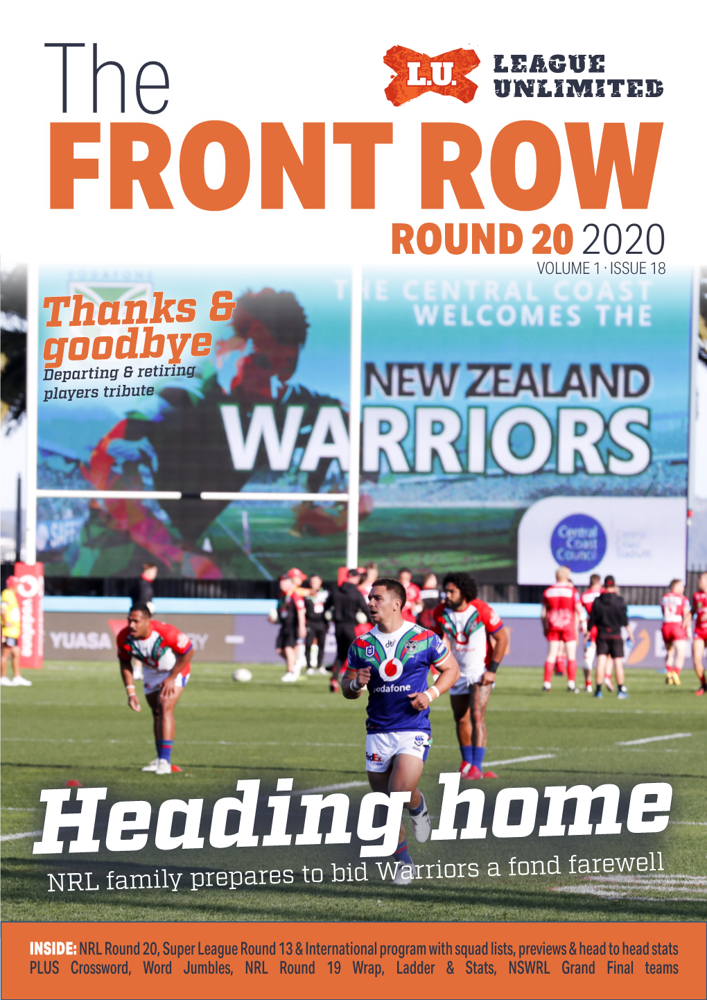 ROUND 20 2020 VOLUME 1 · ISSUE 18 Thanks & Goodbye Departing & Retiring Players Tribute