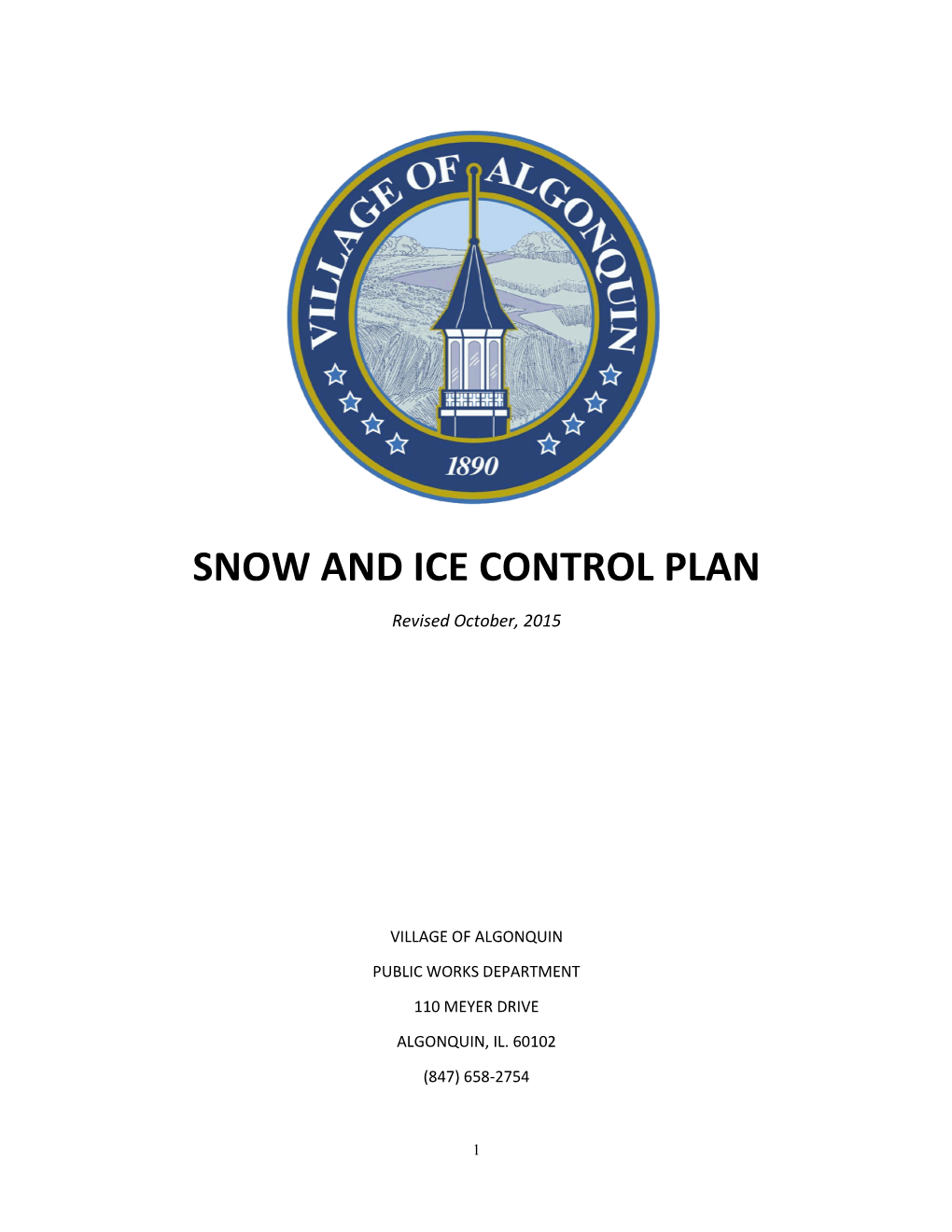 Snow and Ice Control Plan