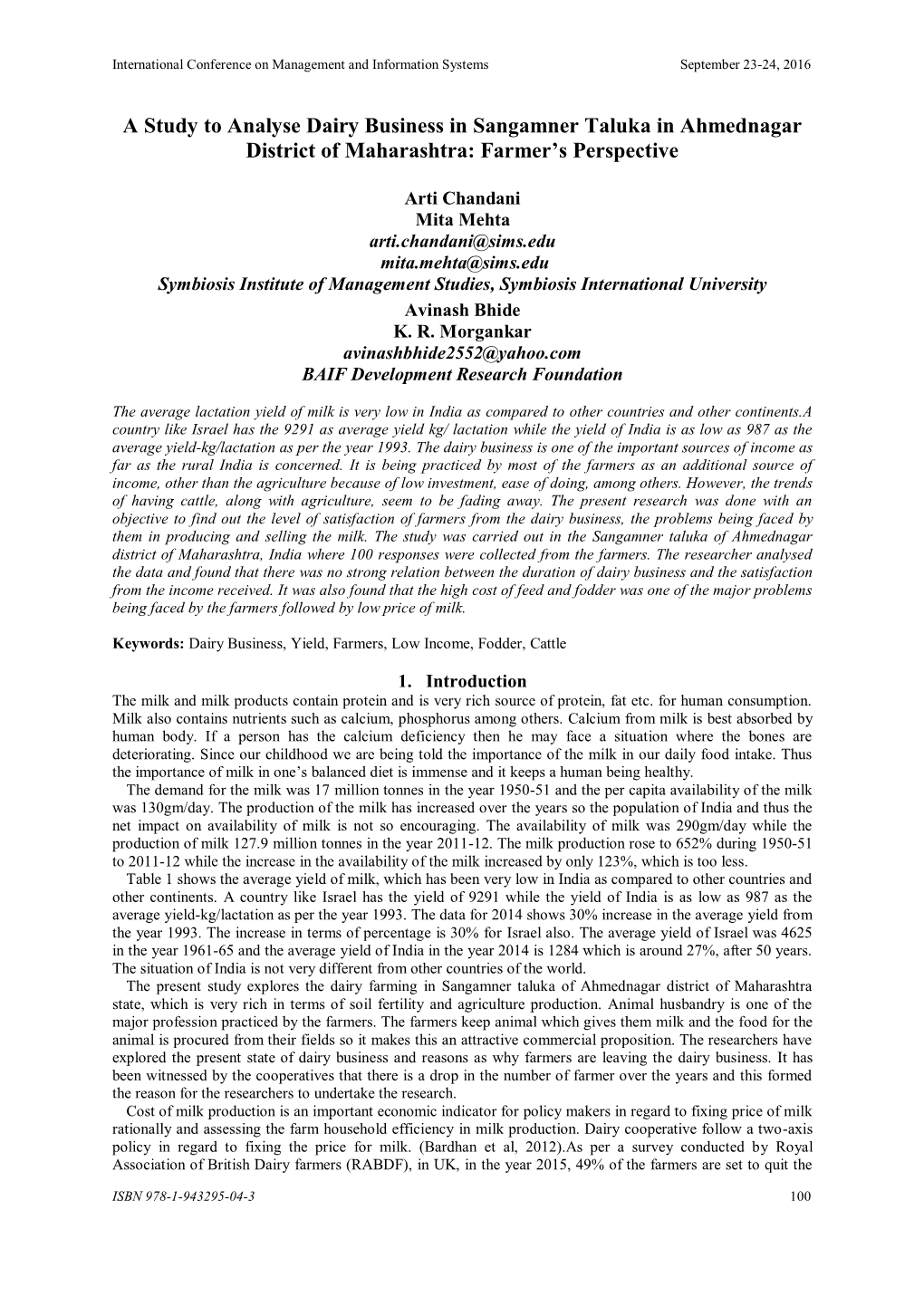 A Study to Analyse Dairy Business in Sangamner Taluka in Ahmednagar District of Maharashtra: Farmer’S Perspective