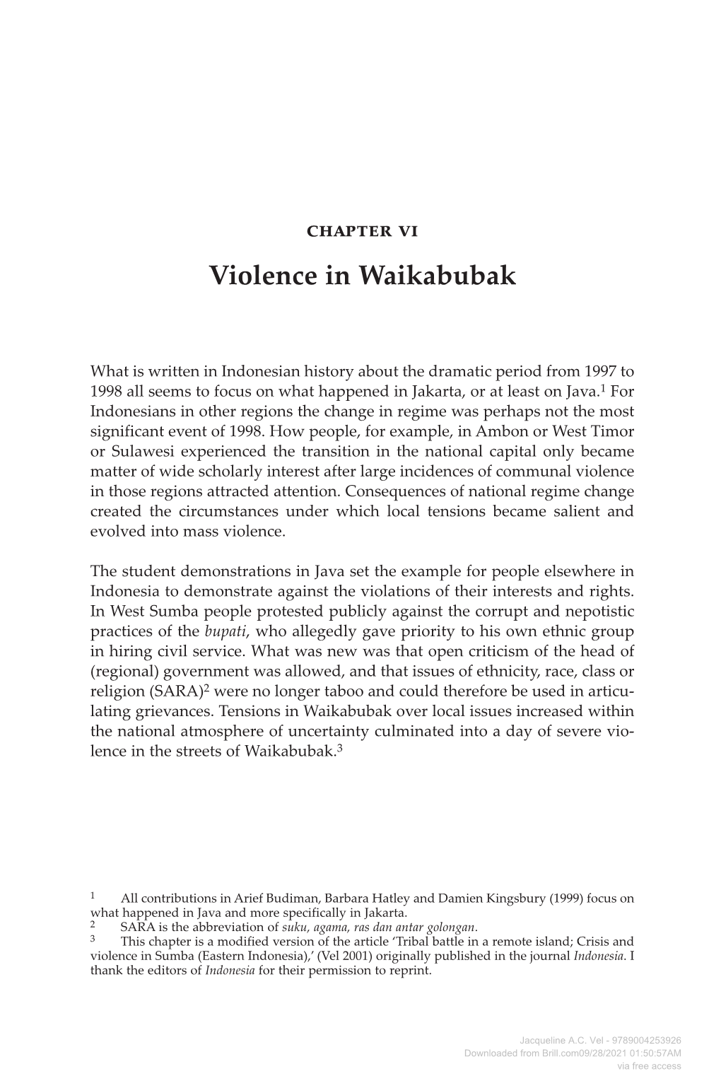 Violence in Waikabubak