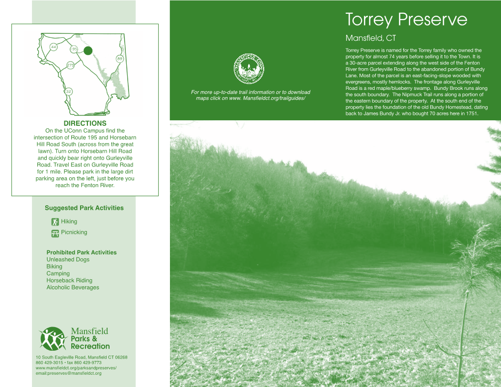 Torrey Preserve Mansfield, CT