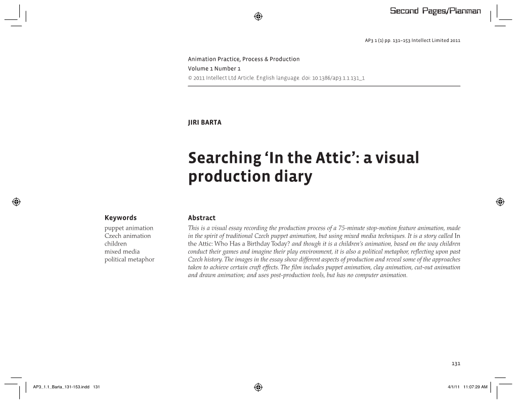 Searching Â‚In the Atticâ•Ž: a Visual Production Diary