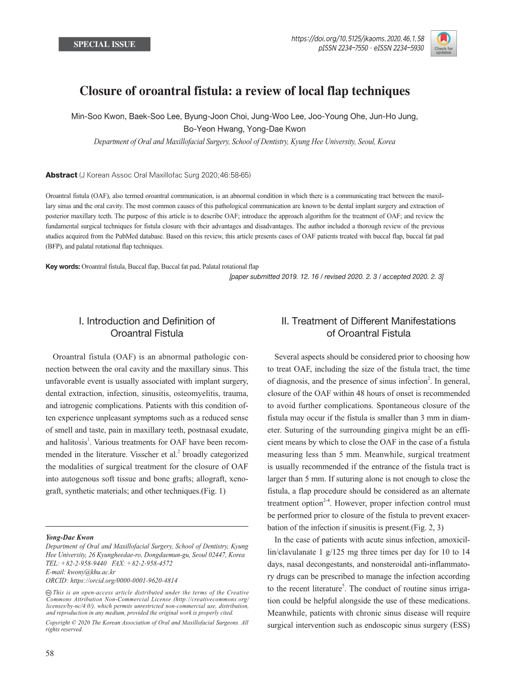 Closure of Oroantral Fistula: a Review of Local Flap Techniques