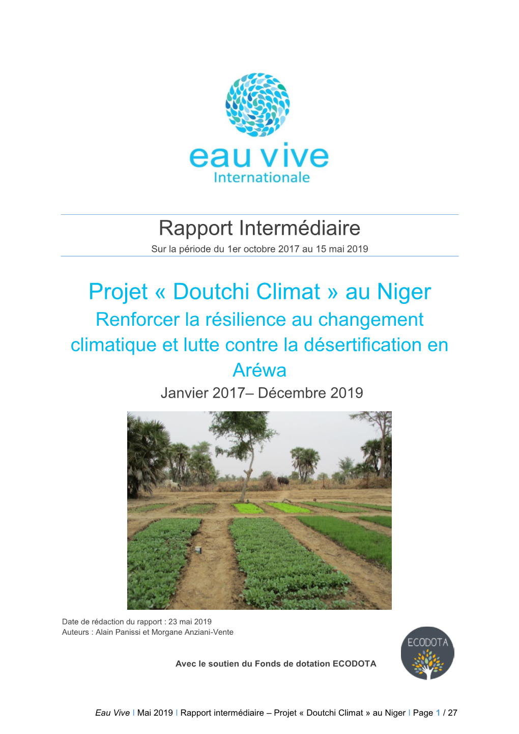 Doutchi Climat » Au Niger Renforcer La Résilience Au Changement Climatique Et Lutte Contre La Désertification En Aréwa Janvier 2017– Décembre 2019