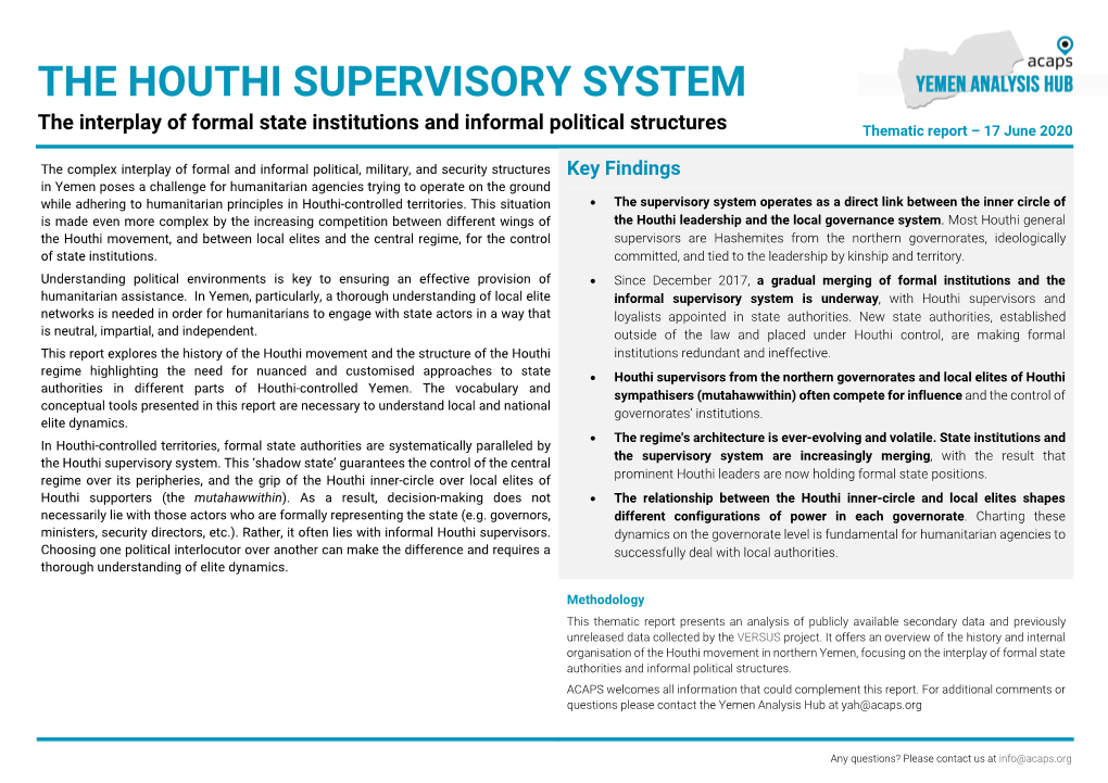 The Houthi Supervisory System