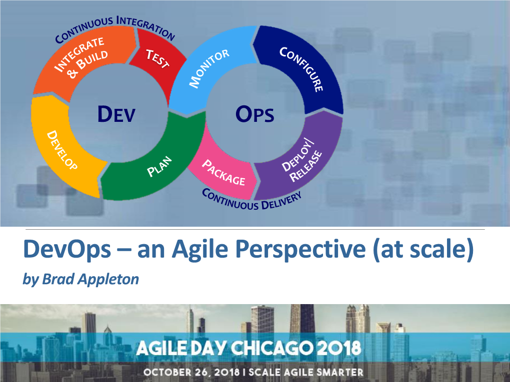 Devops – an Agile Perspective (At Scale)