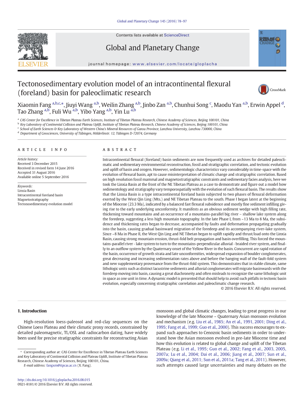 (Foreland) Basin for Paleoclimatic Research