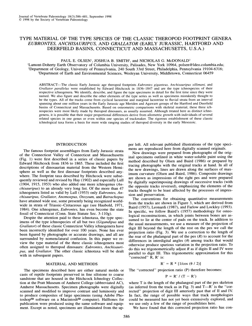 Type Material of the Type Species of the Classic Theropod Footprint