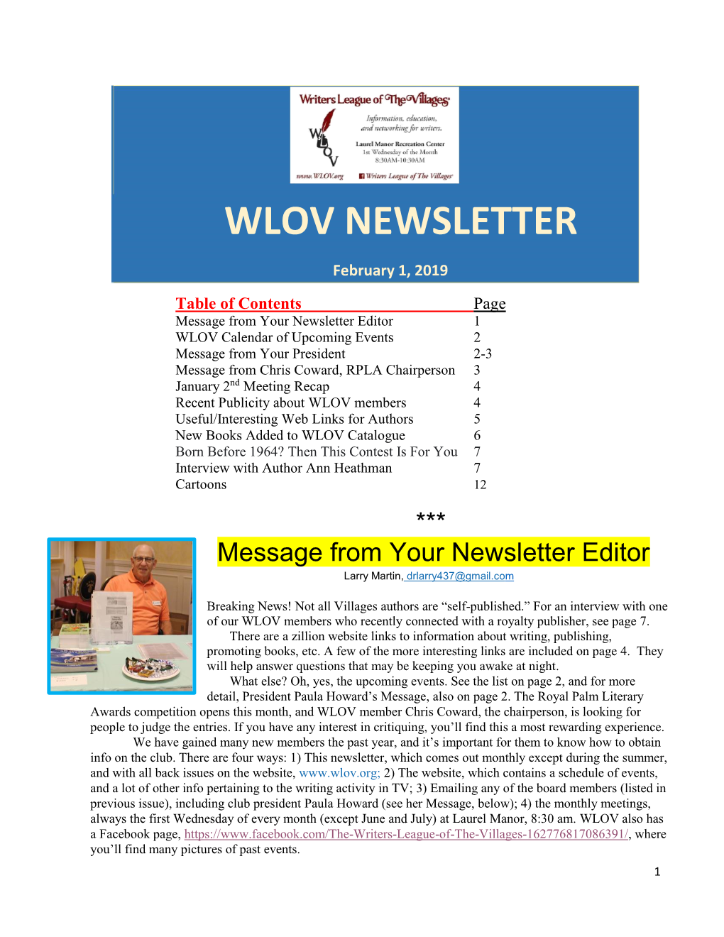 Wlov Newsletter