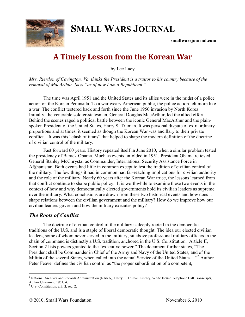 A Timely Lesson from the Korean War