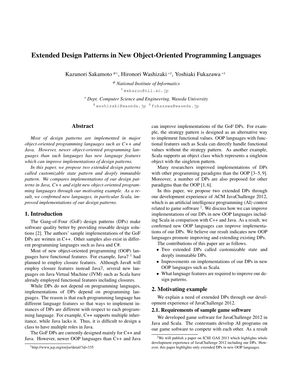 Extended Design Patterns in New Object-Oriented Programming Languages