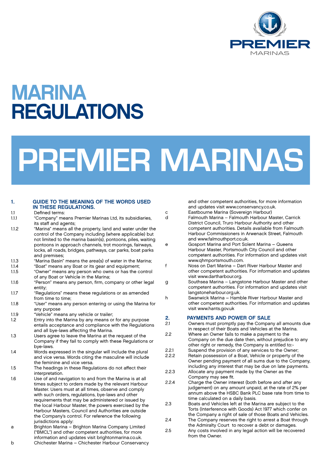 Premier Marina Regulations V1.5