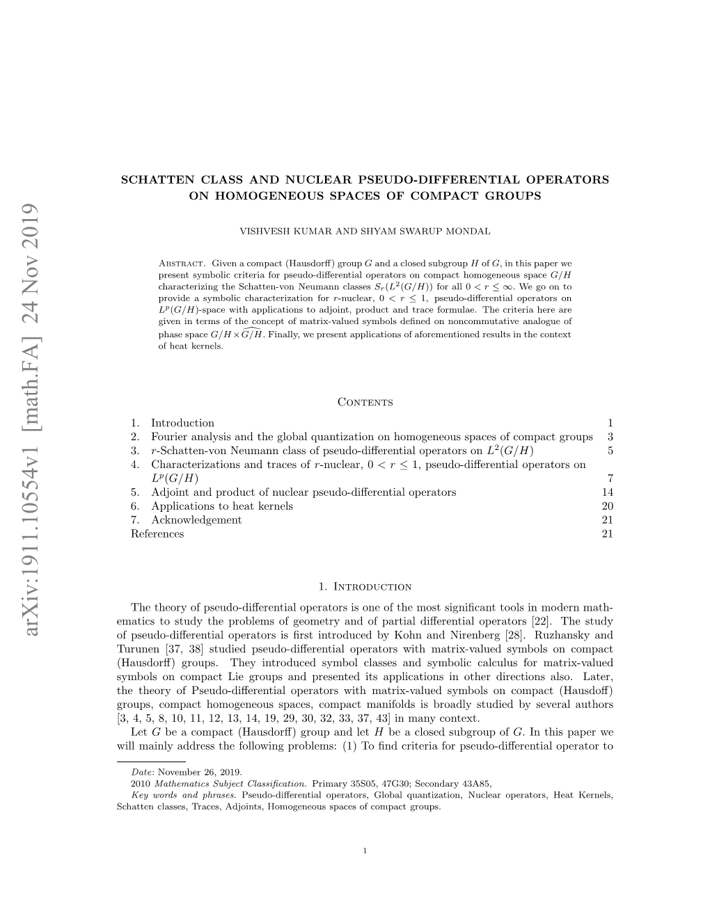 Schatten Class and Nuclear Pseudo-Differential Operators On