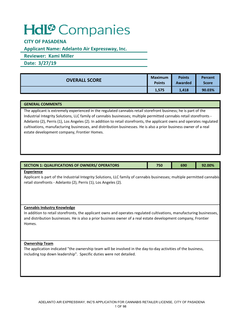 CB-3122541125 Adelanto Air Expressway, Inc. Scoring Worksheet.Xlsx