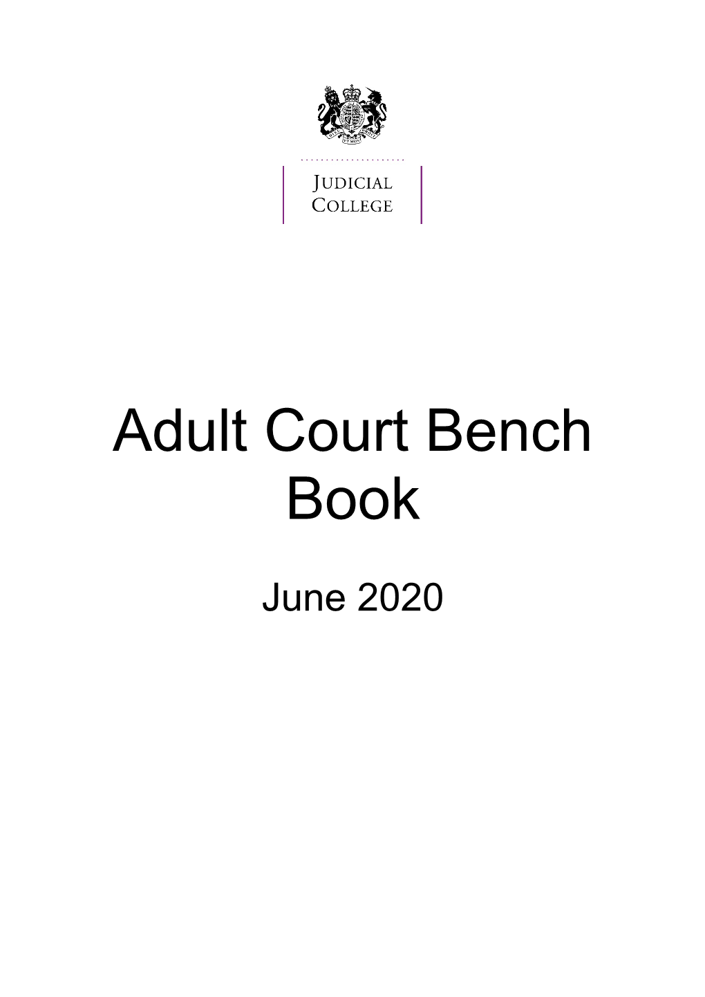 Adult Court Bench Book (June 2020)