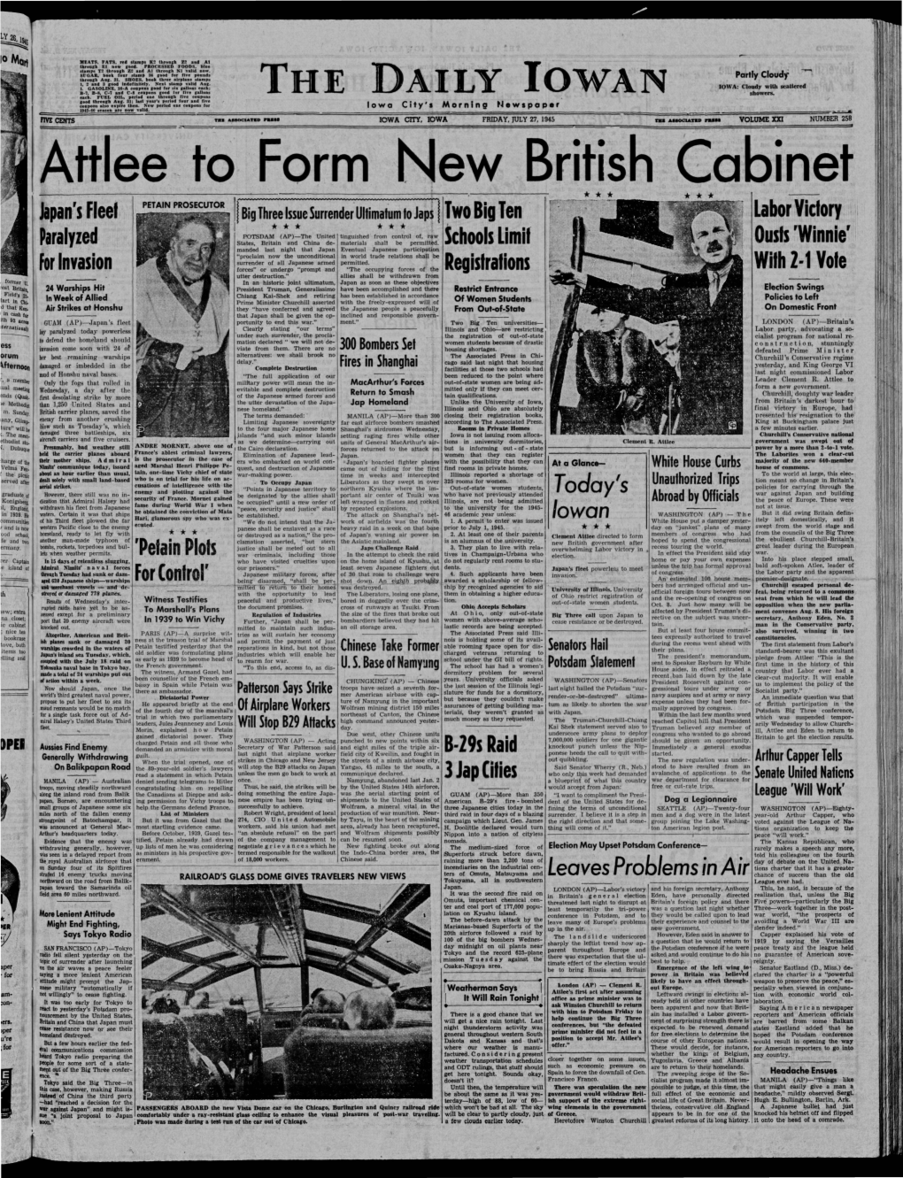 Daily Iowan (Iowa City, Iowa), 1945-07-27