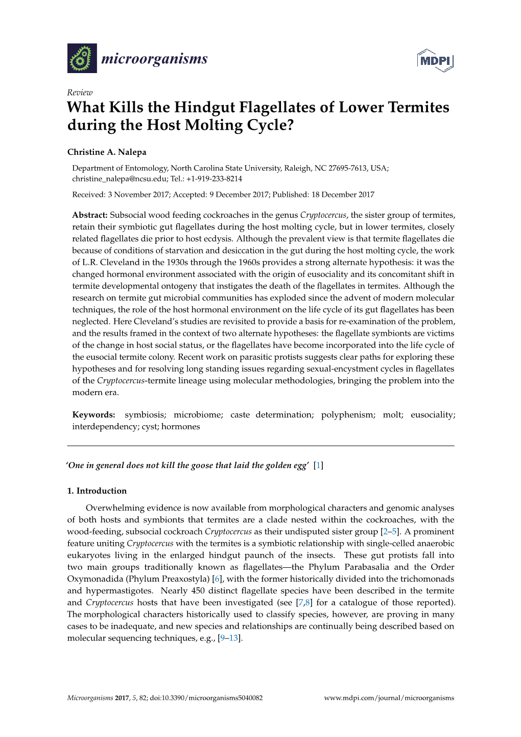 What Kills the Hindgut Flagellates of Lower Termites During the Host Molting Cycle?