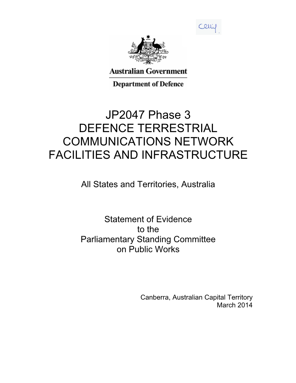 Defence Terrestrial Communications Network Facilities and Infrastructure