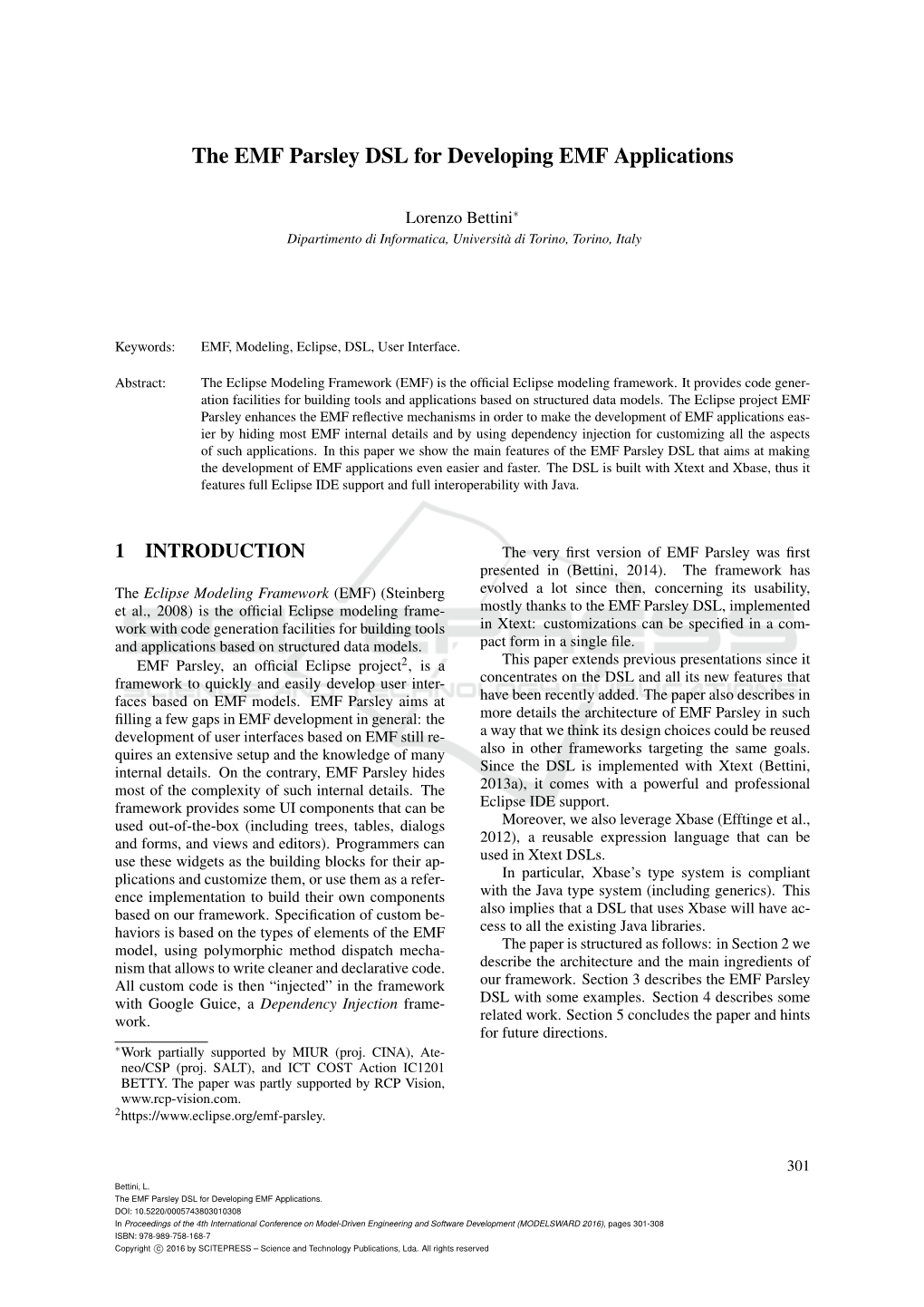 The EMF Parsley DSL for Developing EMF Applications