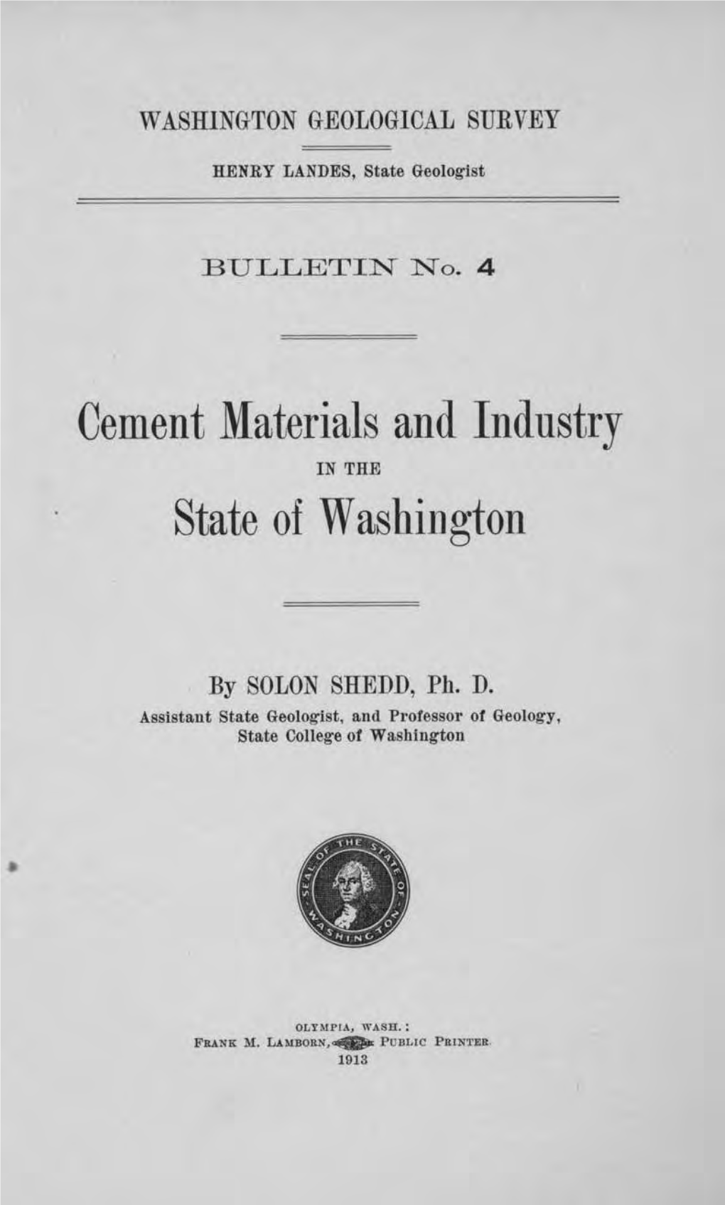 Cement Materials and Industry State of Washington