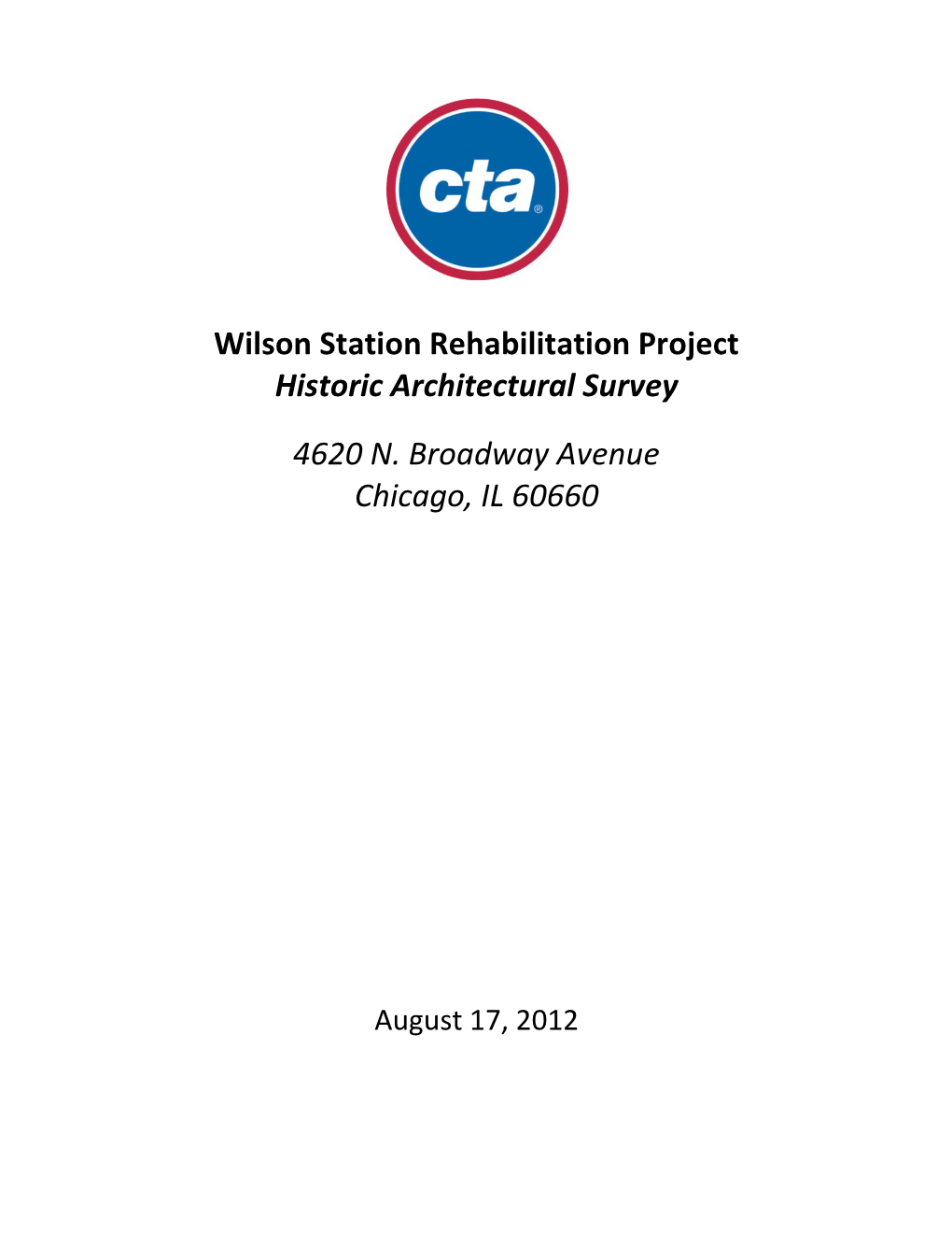 Wilson Station Rehabilitation Project Historic Architectural Survey 4620