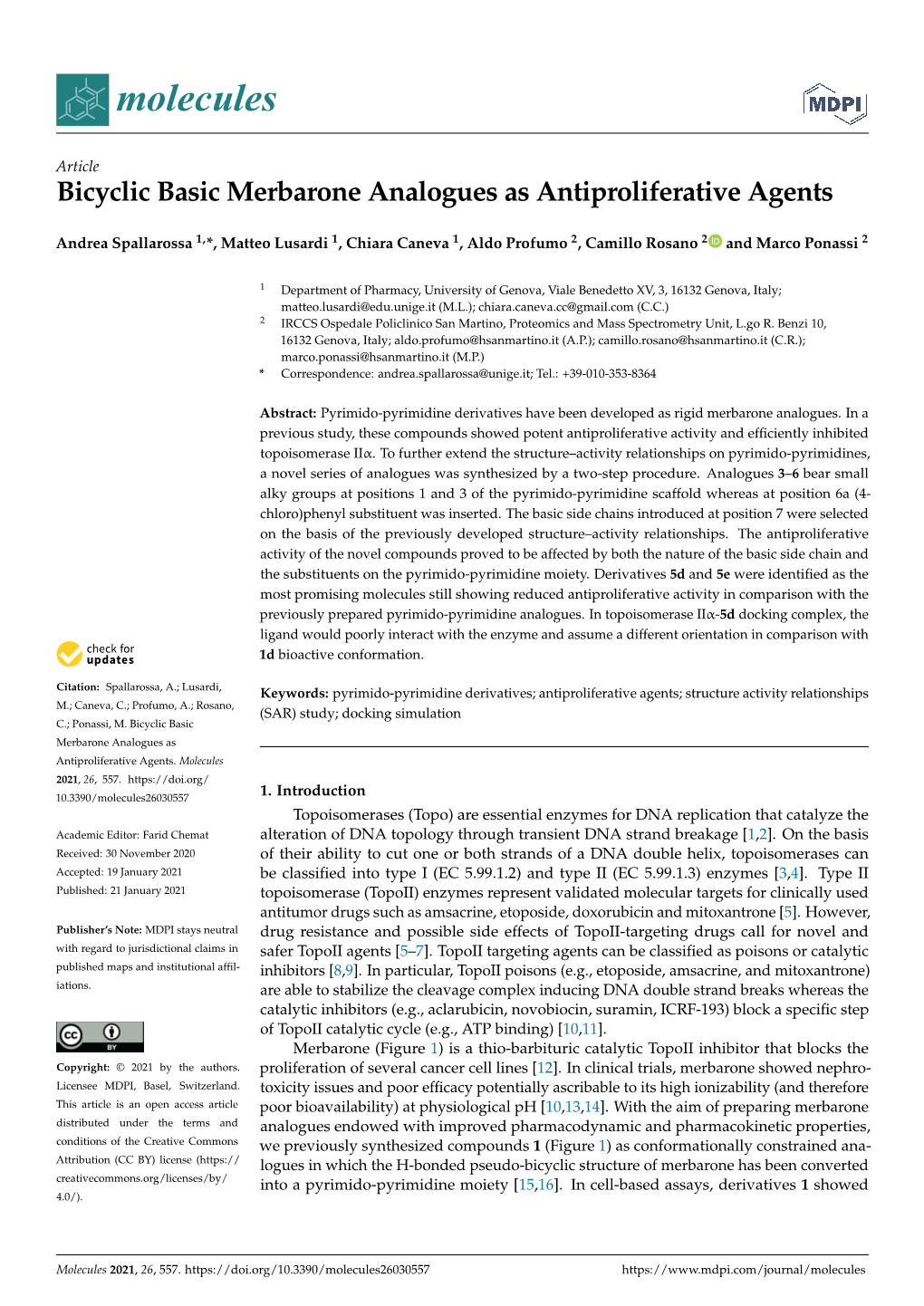 Bicyclic Basic Merbarone Analogues As Antiproliferative Agents