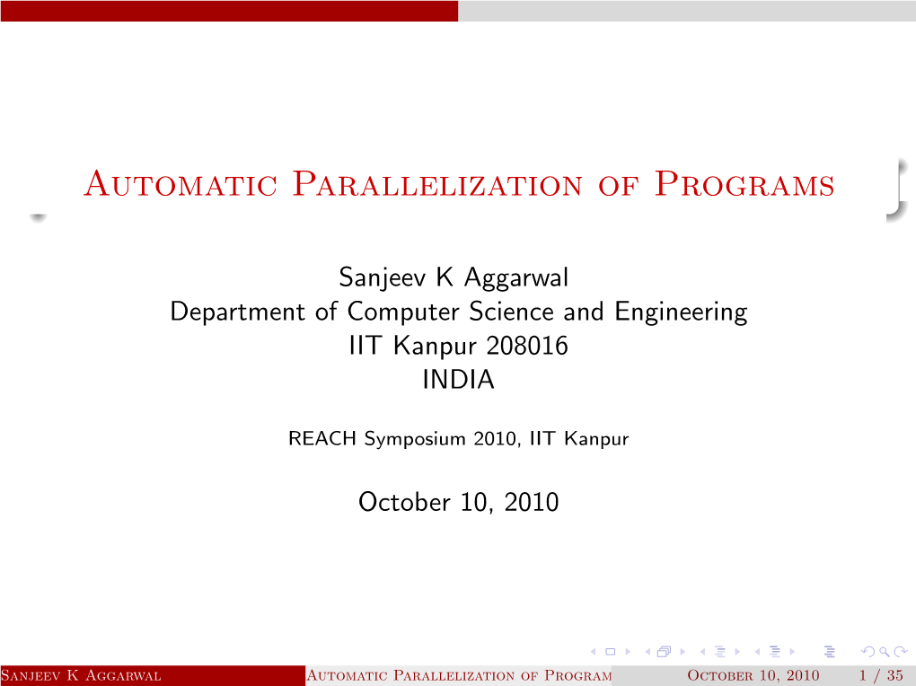 Automatic Parallelization of Programs