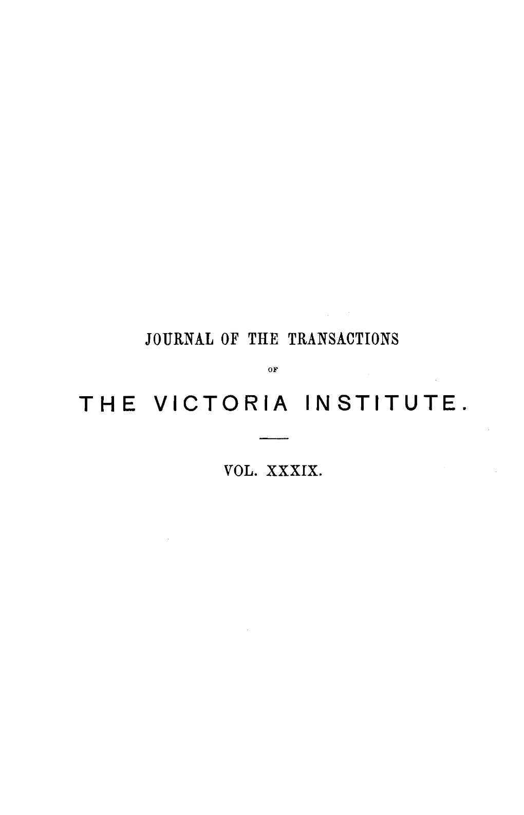 The Victoria Institute