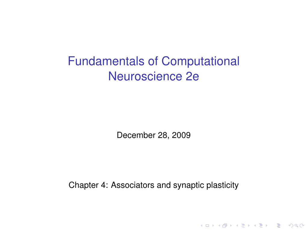 Fundamentals of Computational Neuroscience 2E