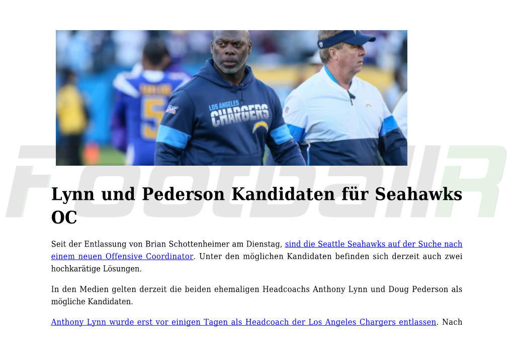 Lynn Und Pederson Kandidaten Für Seahawks OC,Russell Wilson