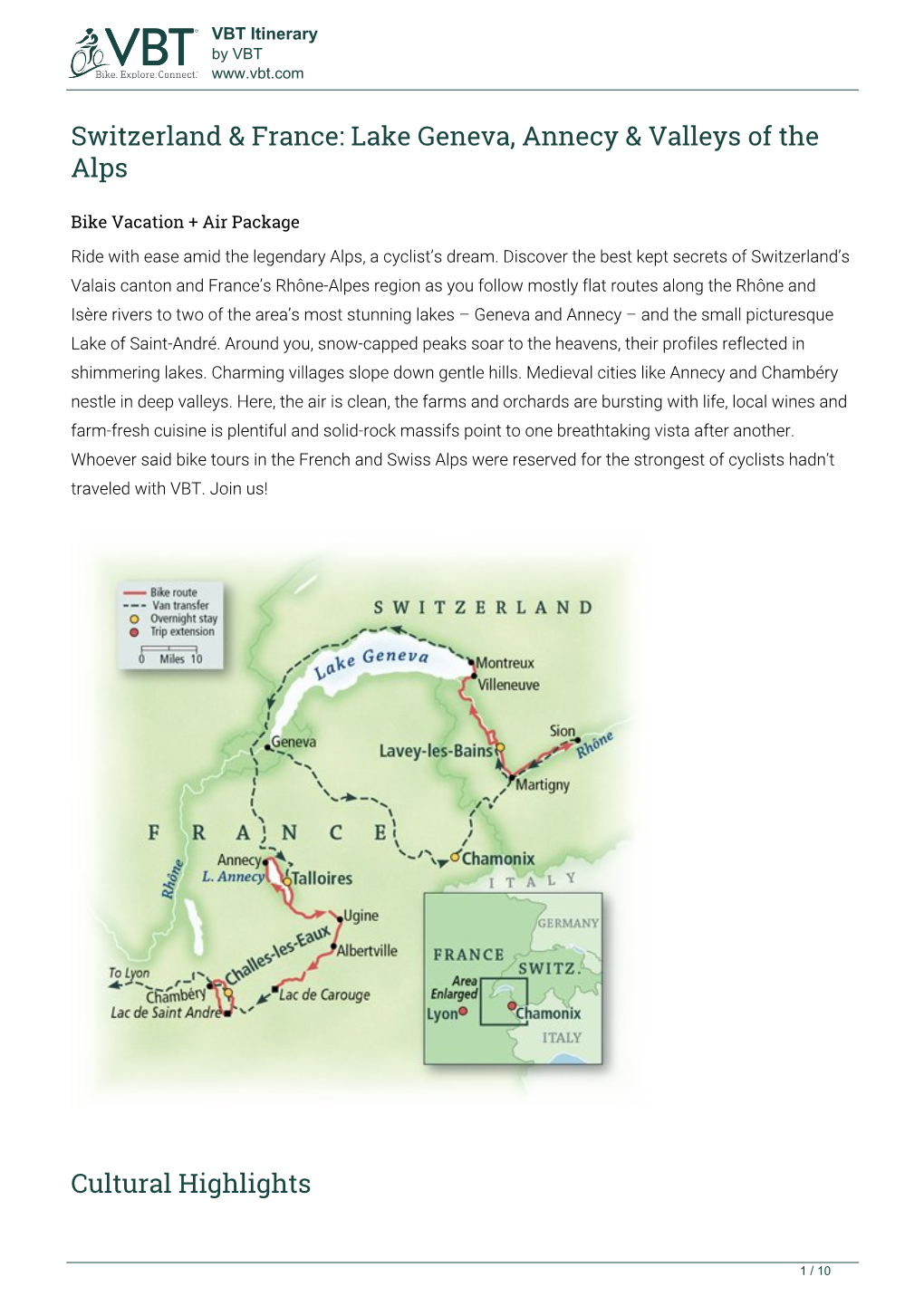 Lake Geneva, Annecy & Valleys of the Alps