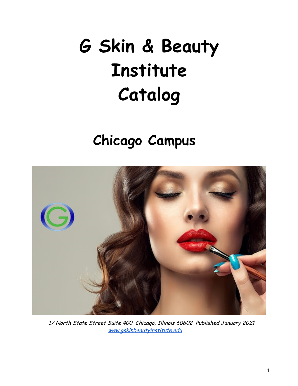 G Skin & Beauty Institute Catalog