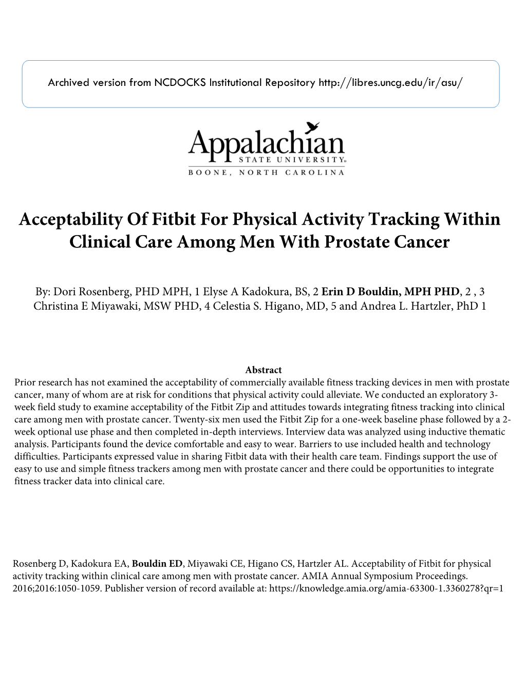 Acceptability of Fitbit for Physical Activity Tracking Within Clinical Care Among Men with Prostate Cancer