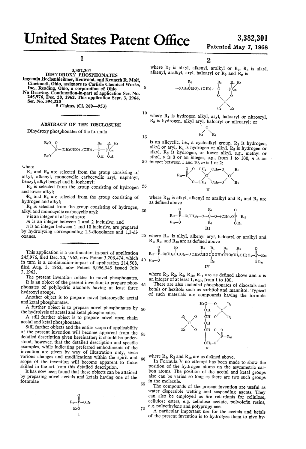 United States Patent Office Patented May 7, 1968 1