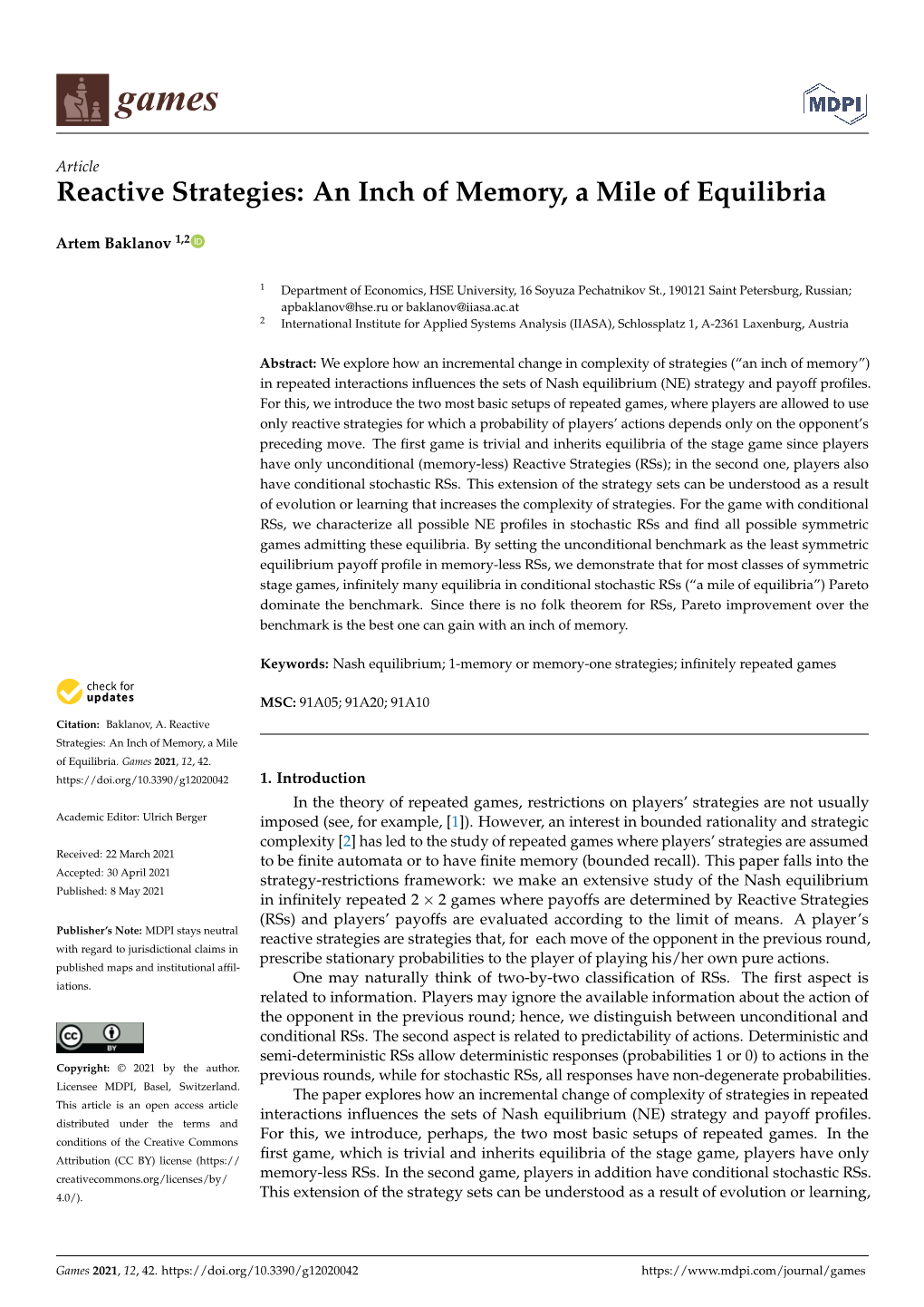 Reactive Strategies: an Inch of Memory, a Mile of Equilibria